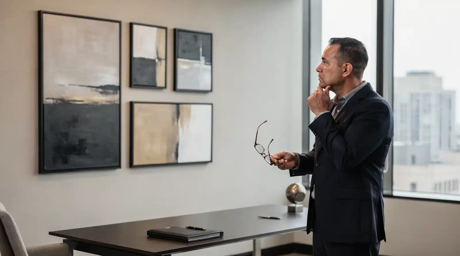 Matching a painting's mood and narrative to the function of a room determines whether executive
